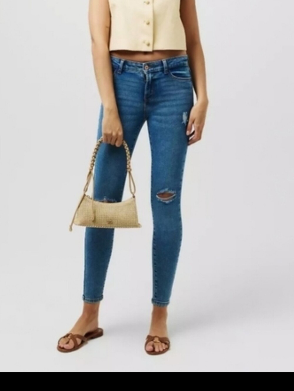 Pieces Trendy Distressed High-Rise Skinny Jeans